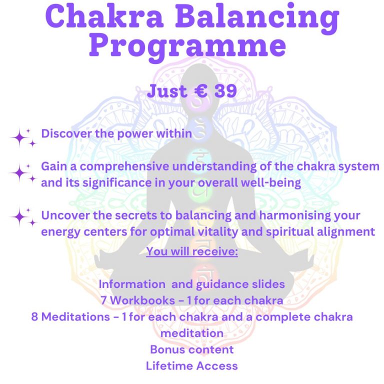 Chakra Balancing Programme - Discover yourself, feel better with meditation and chakra balancing